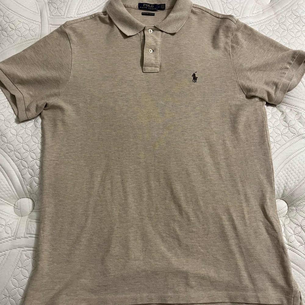 Ralph Lauren Tan Polo Shirt Classic Casual Style